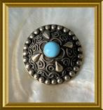 🔷Oude broche met blauw steentje, Sieraden, Tassen en Uiterlijk, Antieke sieraden, Ophalen of Verzenden, Overige materialen, Broche