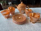 Vintage Perzik Lustre Thee Servies Fire King, Ophalen