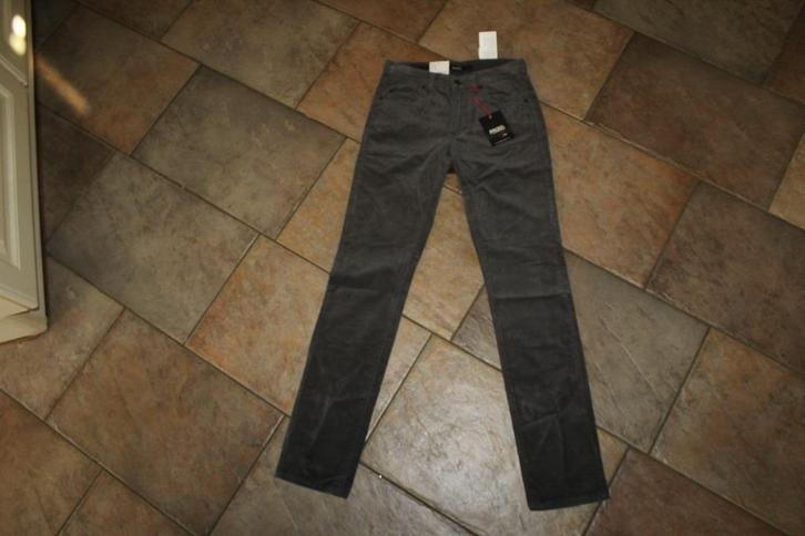 Angels cici 3432 grijs velvet stretch broek mt 36/S KOOPJE, Kleding | Dames, Broeken en Pantalons, Nieuw, Maat 36 (S), Grijs, Lang