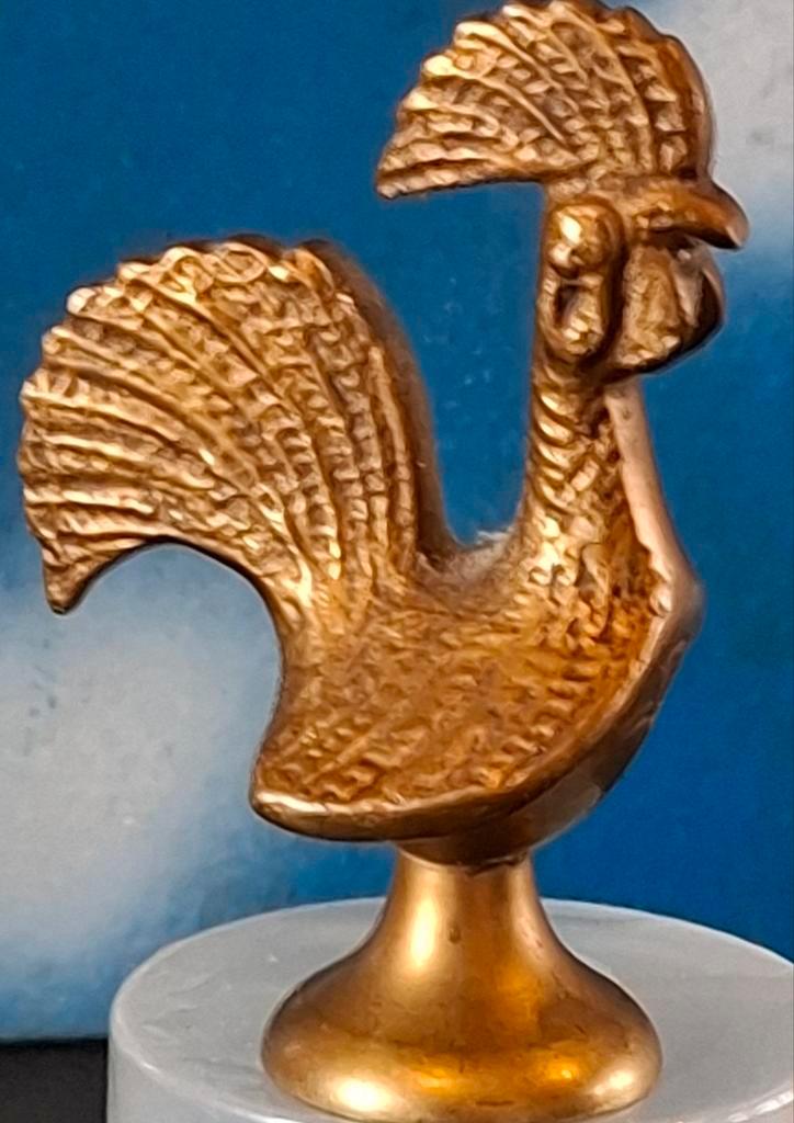 Haan.  Messing.  Massief.  Merkteken. 8 cm., Verzamelen, Beelden en Beeldjes, Zo goed als nieuw, Dier, Ophalen