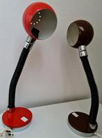 Metalen bollampen set jaren 70 rood bruin vintage Space Age, Ophalen, Gebruikt, Vintage retro seventies interieur design, Minder dan 50 cm