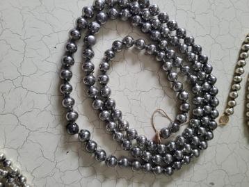 Antieke glazen kerstboom slinger grote kralen foto 1 en 2 beschikbaar voor biedingen