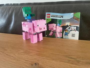 Lego Minecraft 21157 Bigfig varken met babyzombie beschikbaar voor biedingen