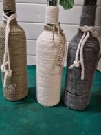 wijnflessen met touw bekleed 3x, Huis en Inrichting, Woonaccessoires | Overige, Ophalen of Verzenden, 'T Olde Gre-j, Info@toldegrej.nl