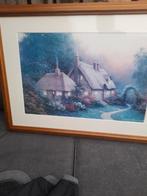 Schilderij met huisjes in lijst, Antiek en Kunst, Ophalen