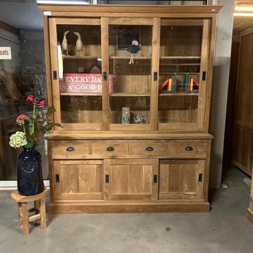 Buffetkast - 6 schuifdeuren - massief teakhout - TTM Wonen beschikbaar voor biedingen