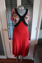 Eva en Claudi mooie zomerjurk S rood met kleurtjes, Verzenden, Eva en Claudi, Zo goed als nieuw, Maat 36 (S)