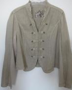 Steps Jasje zandkleurig linnen met ruches maat 42, Beige, Maat 42/44 (L), Ophalen of Verzenden, Zo goed als nieuw