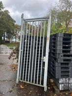 Poort loopdeur 2.33 hoog 1.20 breed gegalvaniseerd loopslot, Ophalen, Met poort, Gebruikt, Spijlenhekwerk