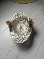 Bassano gevlochten porseleinen mandje. Vintage, Ophalen of Verzenden, Zo goed als nieuw, Rechthoekig, Riet