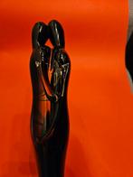 Art Deco Murano glazen beeld zwart glas kunstobject, Verzenden