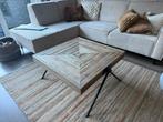 BY-BOO Salontafel Vierkant Teakhout Metaal, Huis en Inrichting, Tafels | Salontafels, Ophalen, 50 tot 100 cm, Zo goed als nieuw