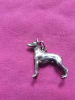 Zilveren Dobermann hanger., Gebruikt, Ophalen of Verzenden, Zilver, Dier