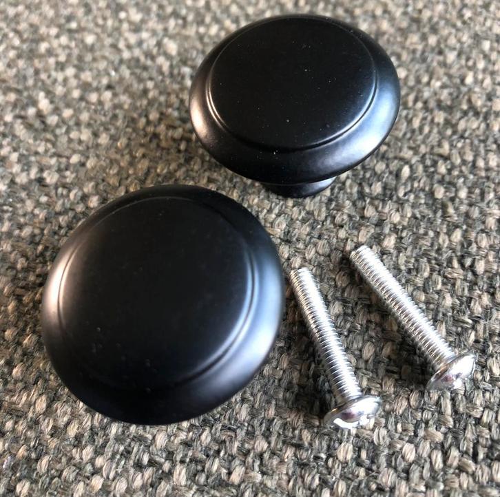 Zwarte ronde kastknoppen *nieuw* 1-25st, Huis en Inrichting, Woonaccessoires | Deurstoppers, Nieuw, Binnen, Ophalen of Verzenden