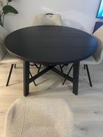 Ronde tafel zwart, Huis en Inrichting, Tafels | Eettafels, Ophalen, Zo goed als nieuw, Vijf personen of meer, 100 tot 150 cm