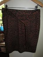 G010 Sophia mt M rok bruin zwart animal print stretch, Kleding | Dames, Rokken, Maat 38/40 (M), Bruin, Verzenden, Sophia
