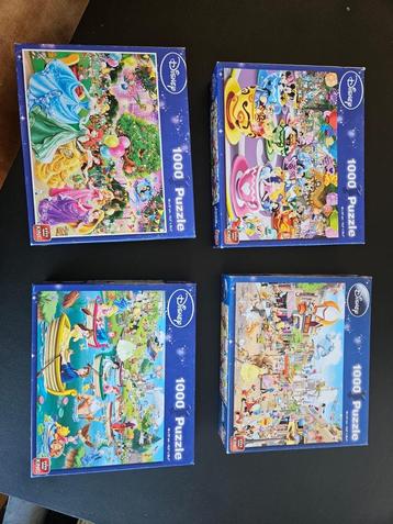 Disney Puzzels - 4 stuks - 1000 stukjes beschikbaar voor biedingen
