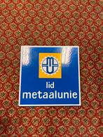 Emaille Reclamebord Lid Metaalunie Langkat, Ophalen of Verzenden