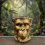 Bronskleurige decoratieve grote apenhoofdbloempot, Rond, Div, Ophalen of Verzenden, Div