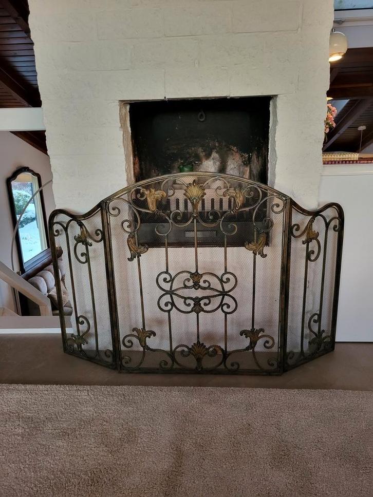 Antiek haardscherm, Huis en Inrichting, Haarden, Gebruikt, Houthaard, Ophalen