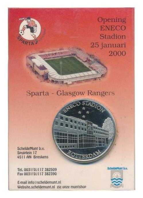 Rotterdam penning Sparta Opening Eneco Stadion 2000 FDC, Postzegels en Munten, Penningen en Medailles, Overige materialen, Nederland