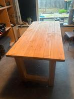 Houten Eettafel - Robuust en Stijlvol, Ophalen, Gebruikt, 100 tot 150 cm, Eikenhout