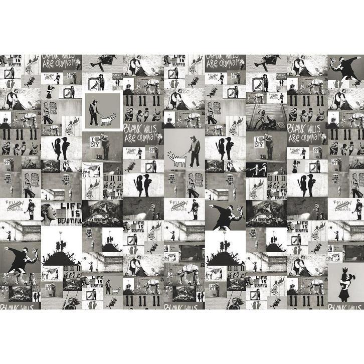 126 Banksy Vlies Fotobehang 350x250cm in 3 maten Nieuw 1000+, Huis en Inrichting, Woonaccessoires | Wanddecoraties, Nieuw, Ophalen of Verzenden