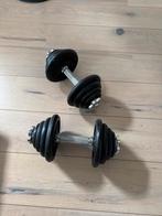 Dumbell halter set 2x 15kg, Ophalen, Zo goed als nieuw, Benen, Halterset