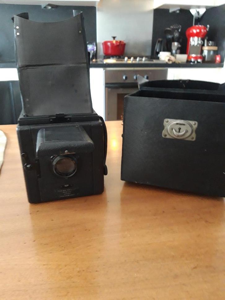 Ensign Popular Reflex - Vintage begin 1900 camera, Audio, Tv en Foto, Fotocamera's Analoog, Gebruikt, Spiegelreflex, Overige Merken