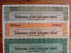 3x International Security Management Company - 1929, Ophalen of Verzenden, 1920 tot 1950, Aandeel