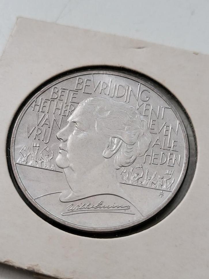 Penning 2,5 ECU Wilhelmina 50 jaar Bevrijding 1945-1995, Postzegels en Munten, Penningen en Medailles, Nederland, Ophalen of Verzenden