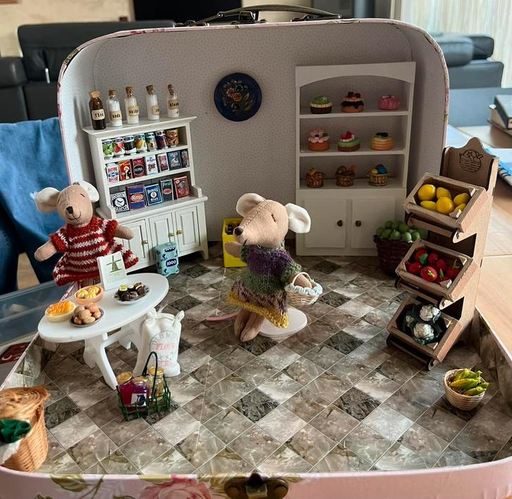 Muizen winkel in koffertje, Kinderen en Baby's, Speelgoed | Poppenhuizen, Nieuw, Poppenhuis, Ophalen of Verzenden