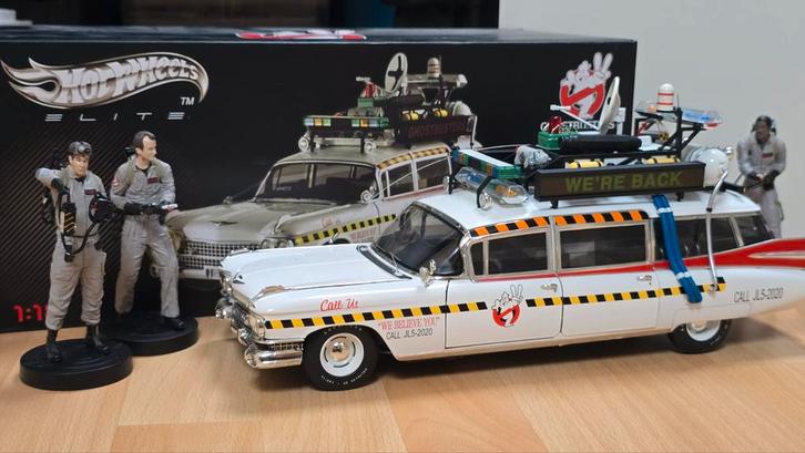 Hotwheels Elite Ghostbusters Ecto 1A, Hobby en Vrije tijd, Modelauto's | 1:18, Auto, Hot Wheels, Ophalen of Verzenden