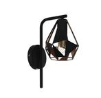 EGLO Carlton Wandlamp Vintage Zwart/Koper, Ophalen of Verzenden, Nieuw, Metaal, Vintage