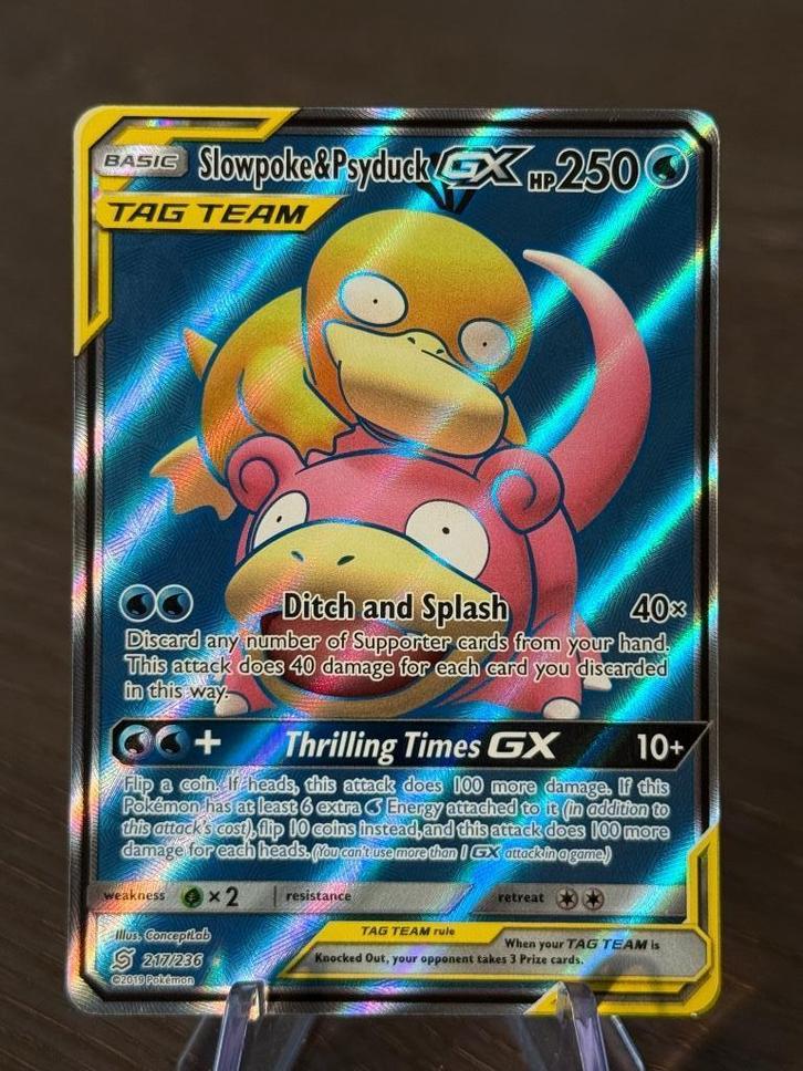 Pokemon Slowpoke & Psyduck 217/236 Unified Minds, Hobby en Vrije tijd, Verzamelkaartspellen | Pokémon, Zo goed als nieuw, Losse kaart