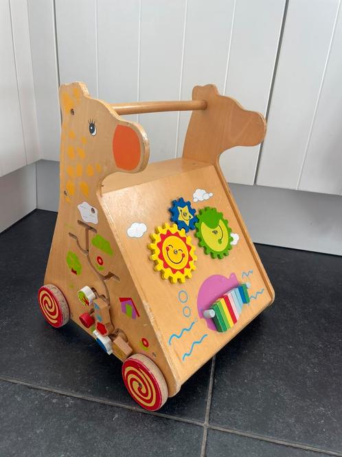 Houten loopkarretje giraffe, Kinderen en Baby's, Speelgoed | Houten speelgoed, Gebruikt, Ophalen