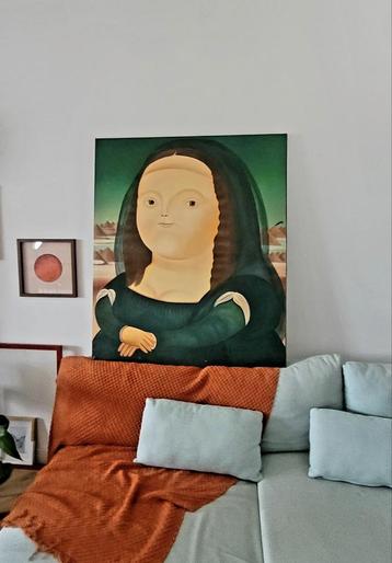 Mona Lisa's Mollige Zus - Origineel Schilderij beschikbaar voor biedingen