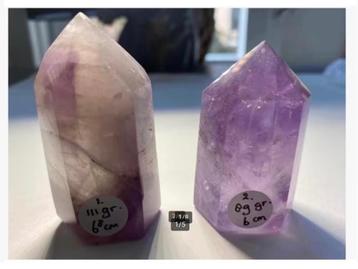 2 x Amethist torens, punten, zie beschrijving beschikbaar voor biedingen