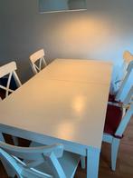 Ikea uitschuifbare tafel met 6 stoelen, Huis en Inrichting, Complete eetkamers, Ophalen of Verzenden, Zo goed als nieuw, 4 tot 6 stoelen