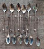 Antieke verzilverde theelepels (12 stuks), Ophalen of Verzenden