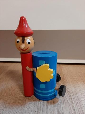 Pinokkio houten spaarpot 17 cm beschikbaar voor biedingen