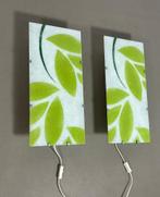 Set Vintage Wandlampen Ikea Gylen Glas met bladmotief, Gebruikt, Glas, D, D