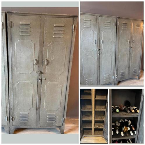 2 Unieke lockerkast in oude look met legplanken (show model), Huis en Inrichting, Kasten | Wandmeubels, Zo goed als nieuw, Ophalen