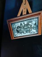 Tinnen Reliëf Schilderij - Kroegscène, Ophalen of Verzenden