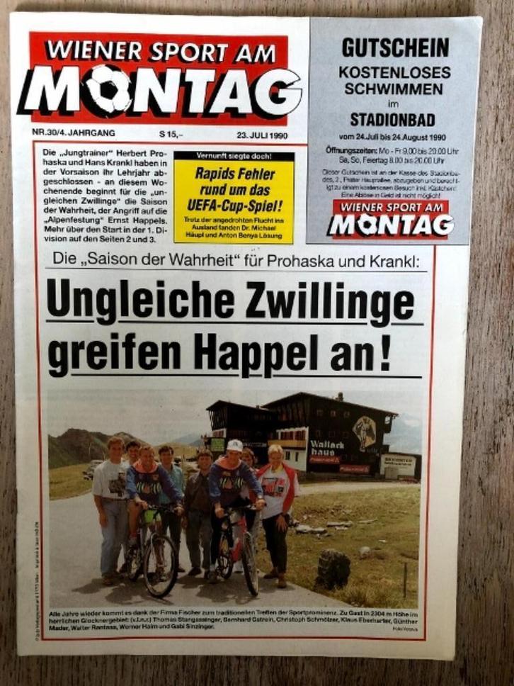 Blad Wiener sport am Montag van 23 juli 1990., Verzamelen, Tijdschriften, Kranten en Knipsels, Tijdschrift, 1980 tot heden, Ophalen