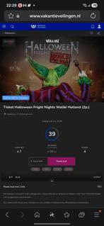 Walibi halloween fright nights 24/10, Tickets en Kaartjes, Eén persoon, Ticket of Toegangskaart