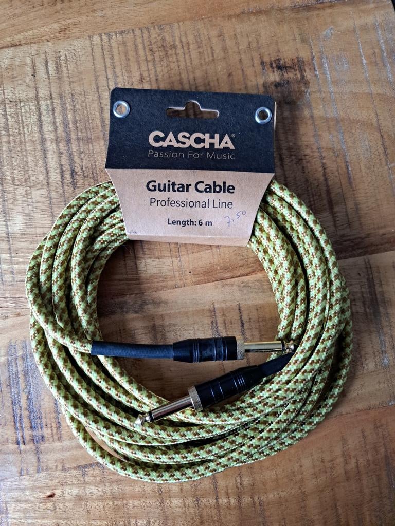 Gitaarkabel - Cascha Professional Line 6m, Muziek en Instrumenten, Kabels en Stekkers, Ophalen of Verzenden, Nieuw, Instrument
