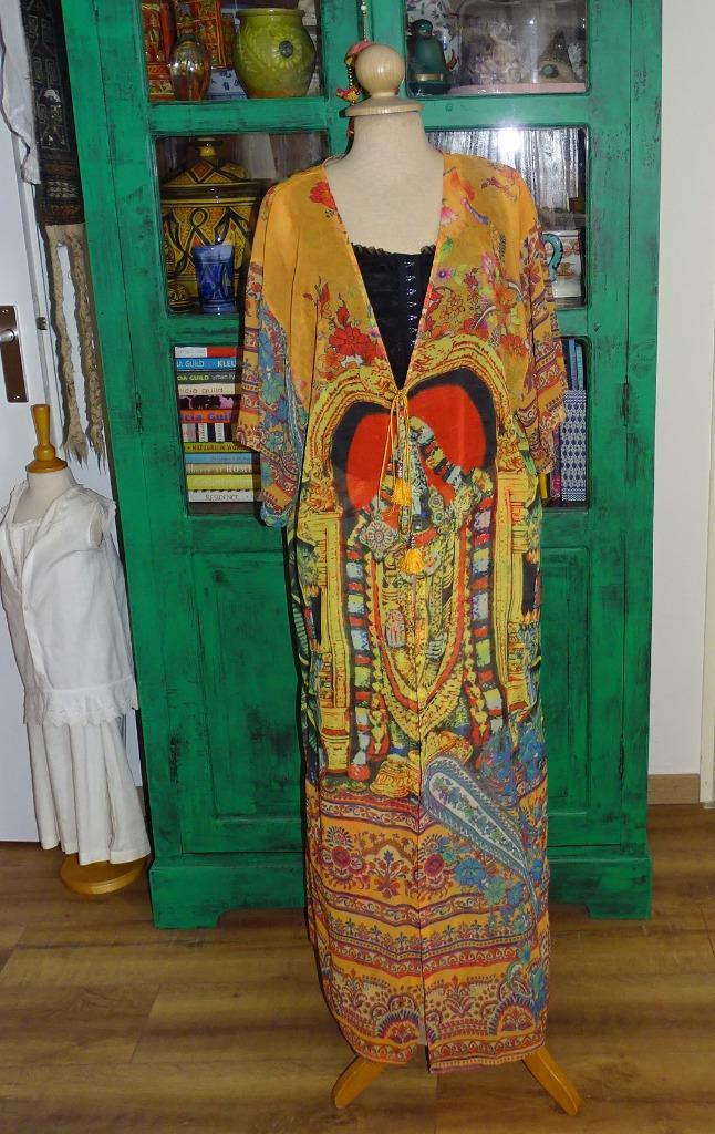 O.P.L. IBIZA KIMONO MT 48-50- BOHO TUNIEK/BLOUSE APART-FEEST, Kleding | Dames, Blouses en Tunieken, Zo goed als nieuw, Maat 46/48 (XL) of groter