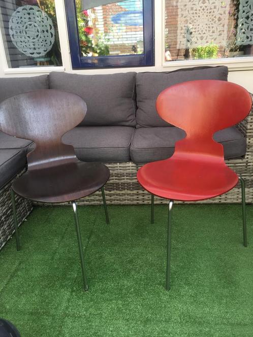 2 Fritz Hansen Ant Chair, vintage., Huis en Inrichting, Stoelen, Gebruikt, Twee, Overige kleuren, Ophalen