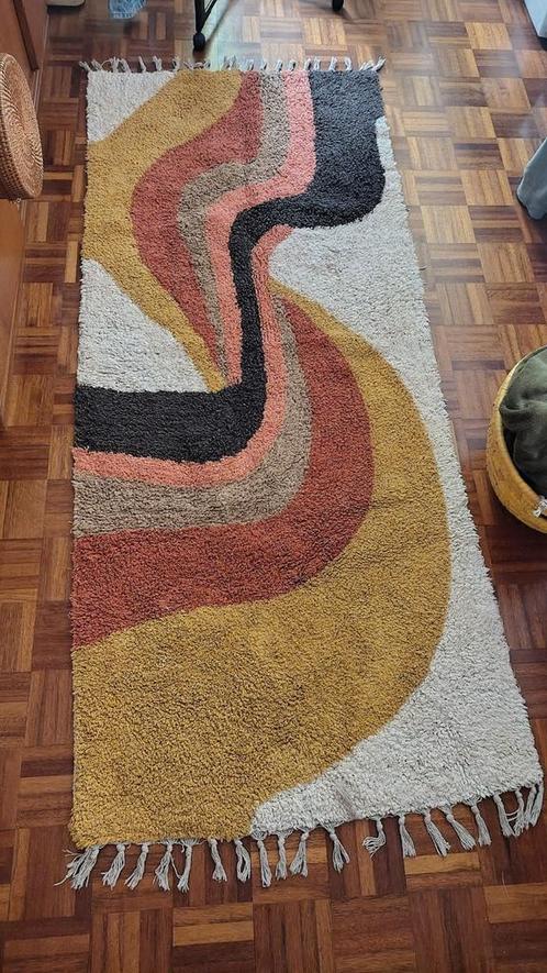 70s look tufted vloerkleed Kwantum vintage look, Huis en Inrichting, Stoffering | Tapijten en Kleden, Gebruikt, 50 tot 100 cm